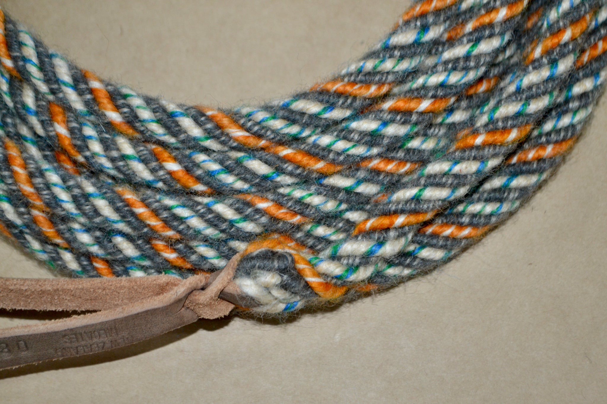 Boundary Pattern Sample Grey with cream and orange and turquoise fleck in Boundary pattern Mec ...