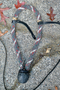 Woollen Bosal Grey, cream with red and green fleck.