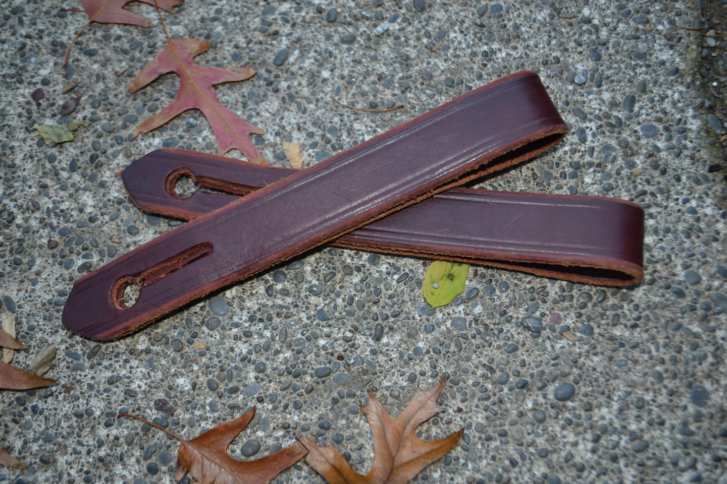 Slobber Straps: Long. Dark Burgundy.