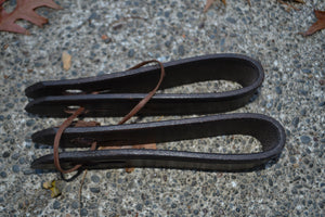 Slobber Straps: Short. Dark brown.