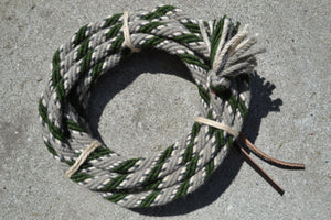 Light green and dark green mecate in the "Mahia" pattern.