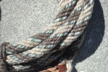 Brown, light grey and green in the "Mahia" pattern mecate