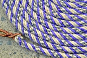 Purple, cream and grey fleck "awa" pattern. Mecate