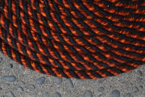 Burnt Orange and Black "Barber Pole" mecate SALE