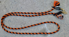 Loop rein: orange and black "Awa" pattern
