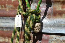 Green and lime  and cream in "The Bolt" pattern